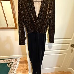 Velvet Ronni Nicole Brown and Black animal print jumpsuit